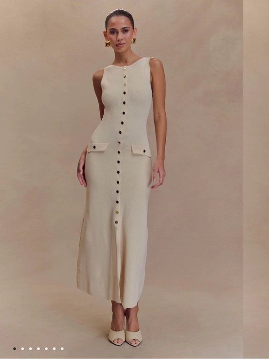 Meshki Dresses & Skirts - Meshki Sawyer Cream Sleeveless Button-Front Maxi Dress